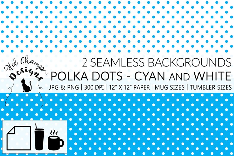 Polka Dots Cyan and White | Patterns | Sublimation