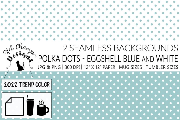 Polka Dots Eggshell Blue and White | Patterns | Sublimation