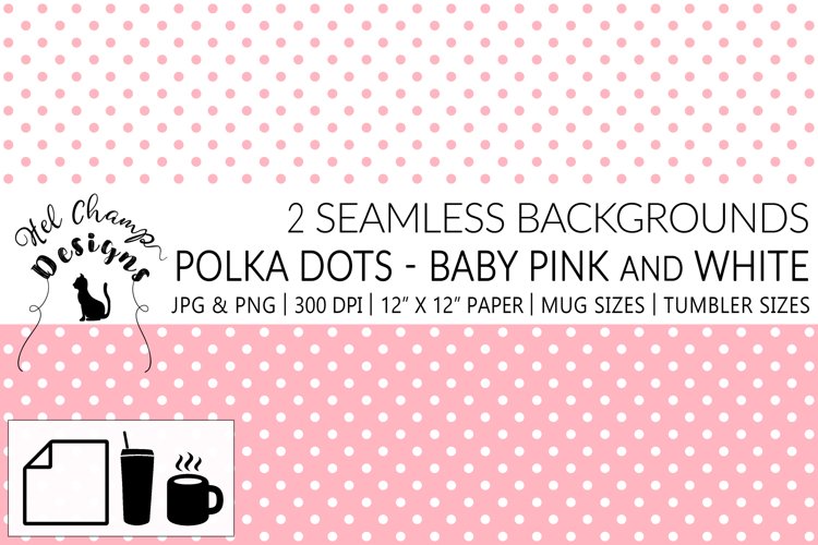 Polka Dots Baby Pink and White | Patterns | Sublimation