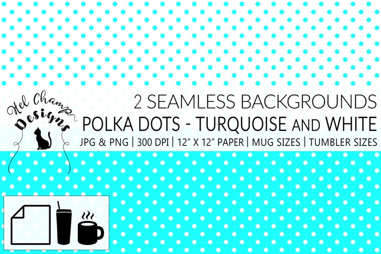 Polka Dots Turquoise and White | Patterns | Sublimation