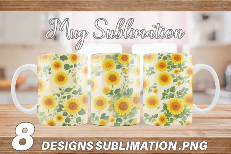 Patterns Marigold Flower Mug sublimation design