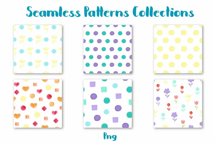 Seamless Patterns Watercolor elements