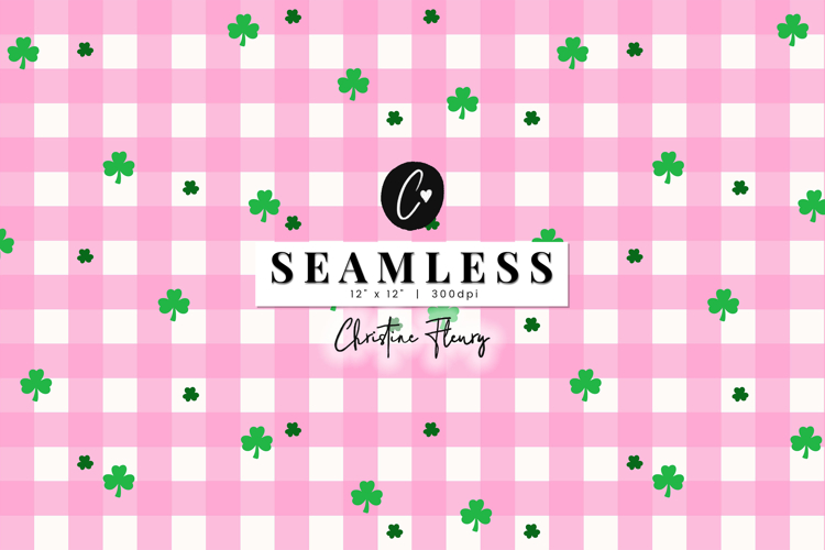 Seamless Pink St Patricks Shamrock Digital Paper