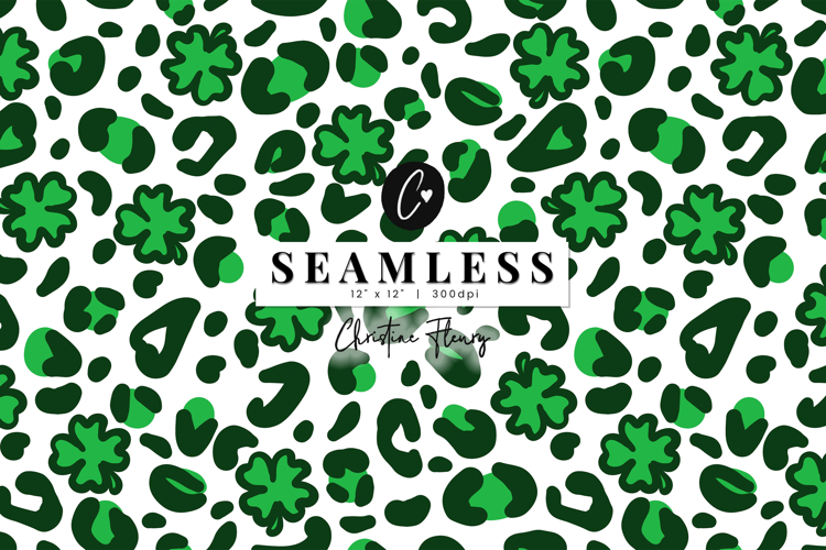 Seamless St Patricks Leopard Print Digital Paper
