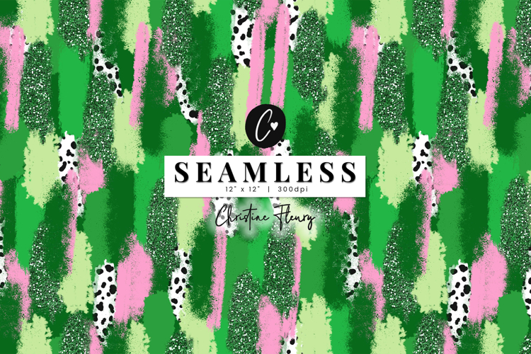 Seamless St Patricks Brushstroke Digital Paper