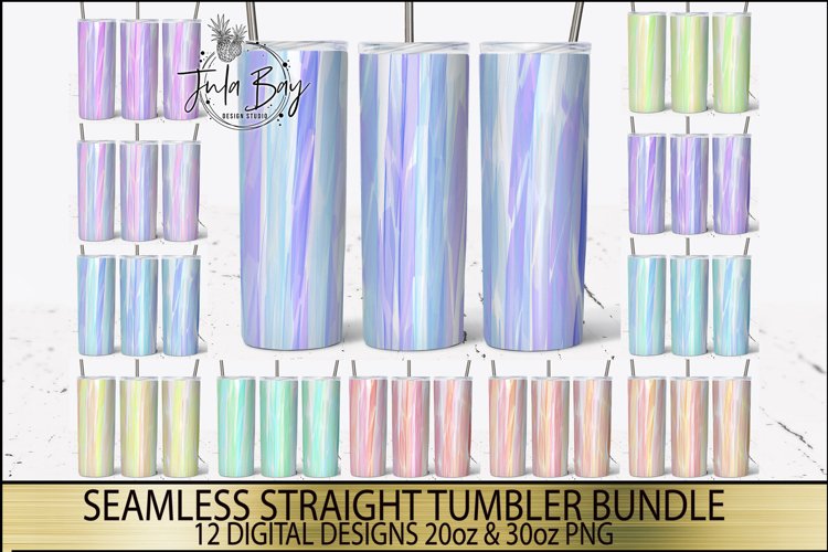 Seamless Tumbler Wrap Bundle Pastel Brush Strokes PNG