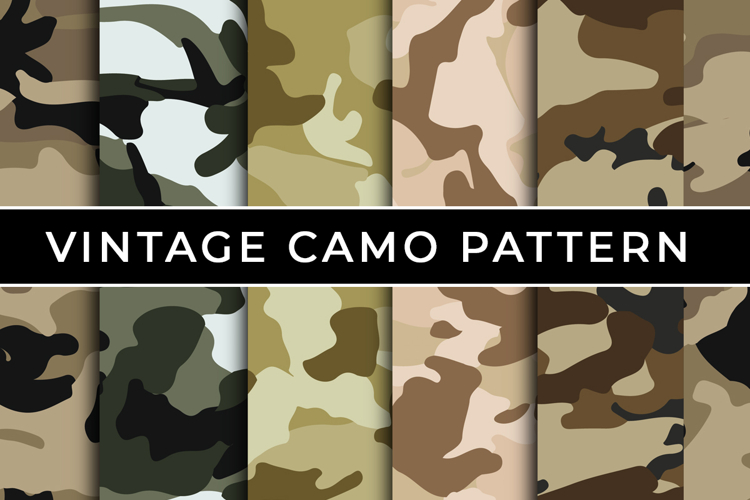 9 Seamless Vintage Camouflage Patterns