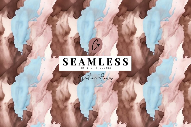 Seamless Soft Pink & Blue Abstract Pattern