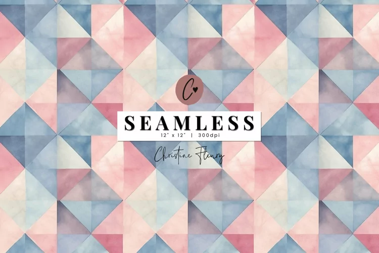 Seamless Soft Pink & Blue Geometric Pattern