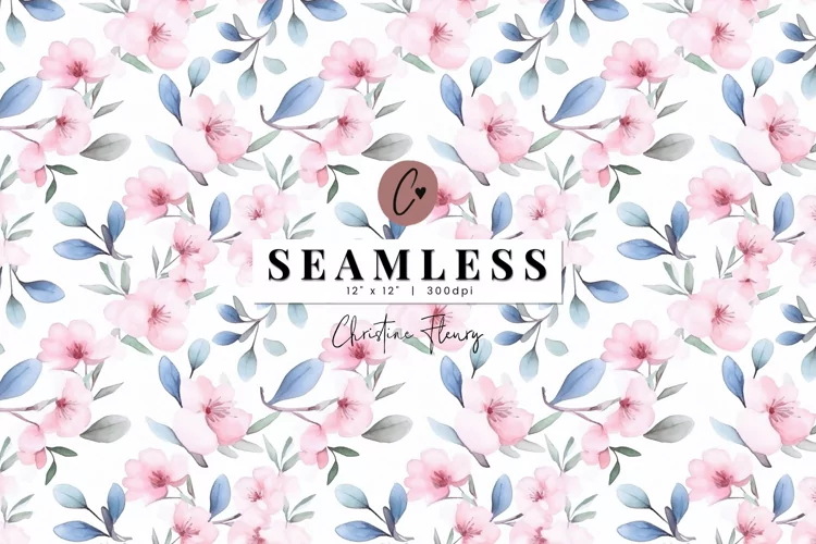 Seamless Soft Pink & Blue Floral Pattern