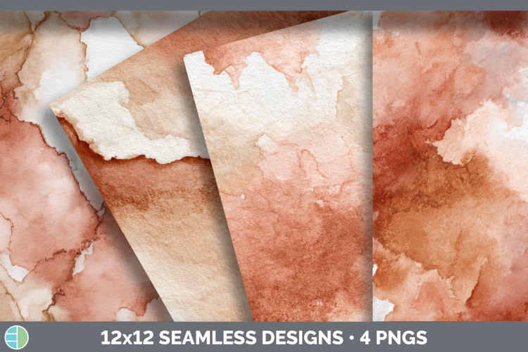 Terracotta and Beige Seamless Watercolor Textured Background
