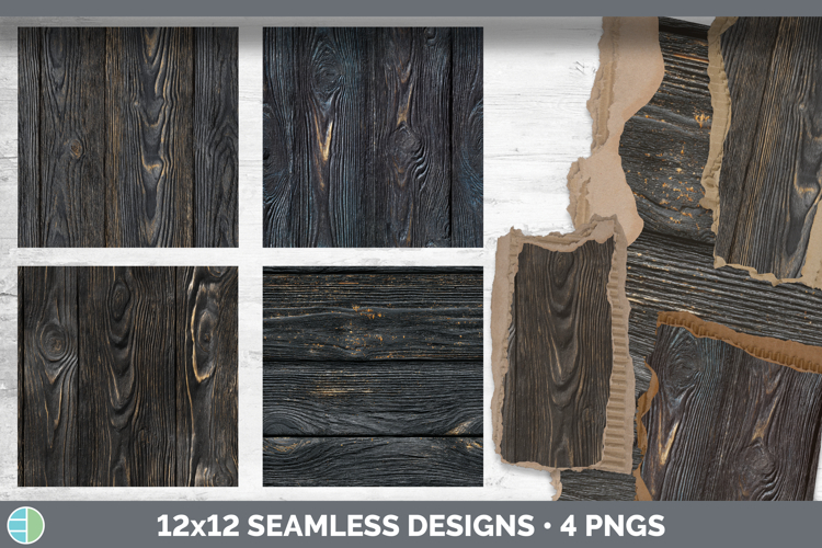 Shou Sugi Ban Seamless Wood Textured Background Papers Scrap