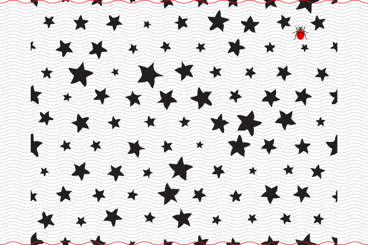 SVG Black Stars, Random sizes, Seamless pattern digital