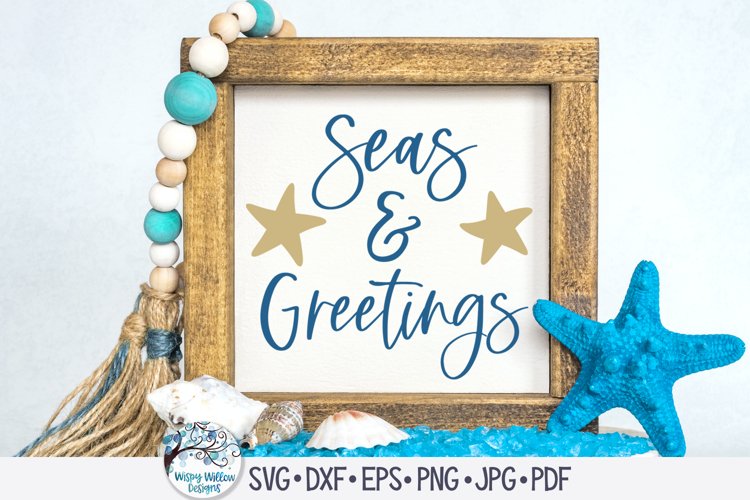 Seas and Greetings SVG | Christmas At The Beach SVG example image 1