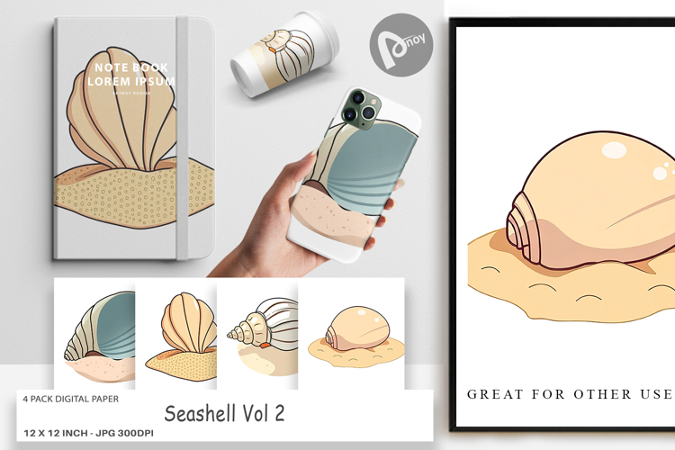 Digital Paper Seashell