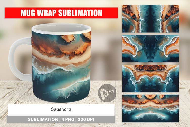 Mug Wrap Design Seashore