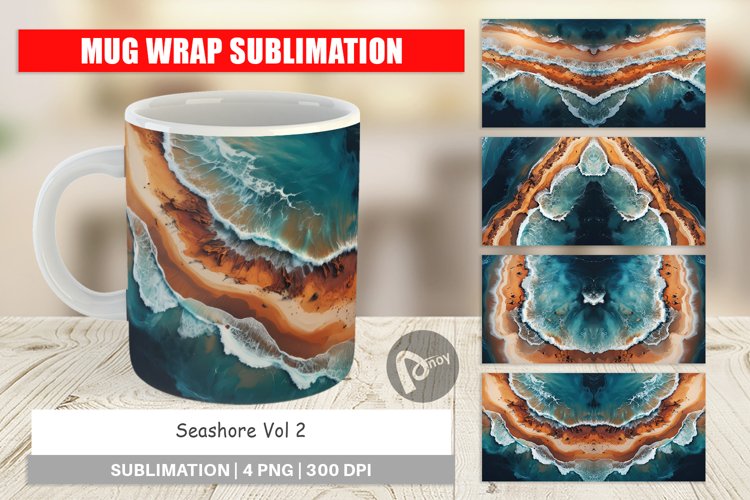 Mug Wrap Design Seashore