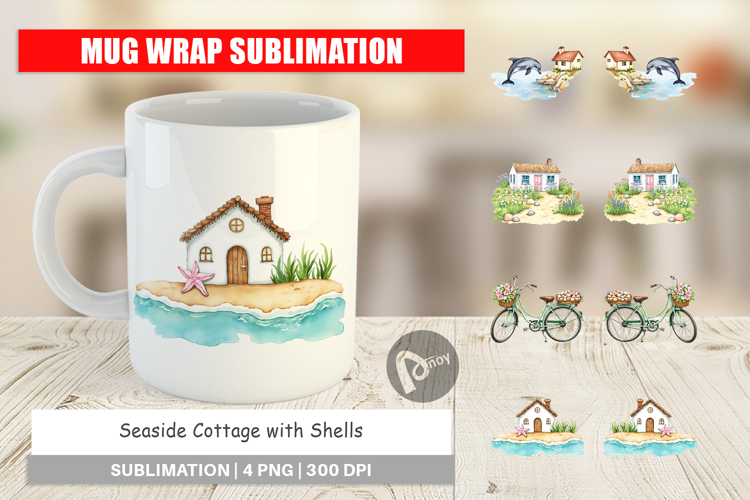 Mug Wrap Seaside Cottage