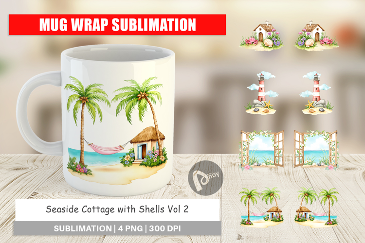 Mug Wrap Seaside Cottage