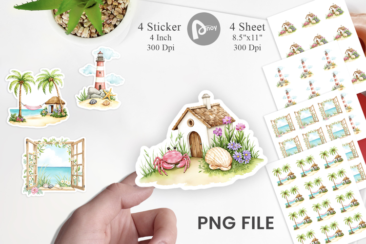 Seaside Cottage Sticker