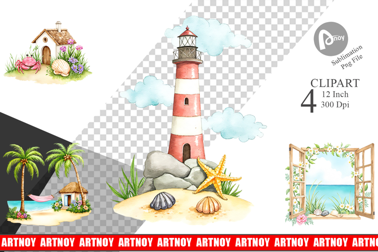 Seaside Cottage Clipart
