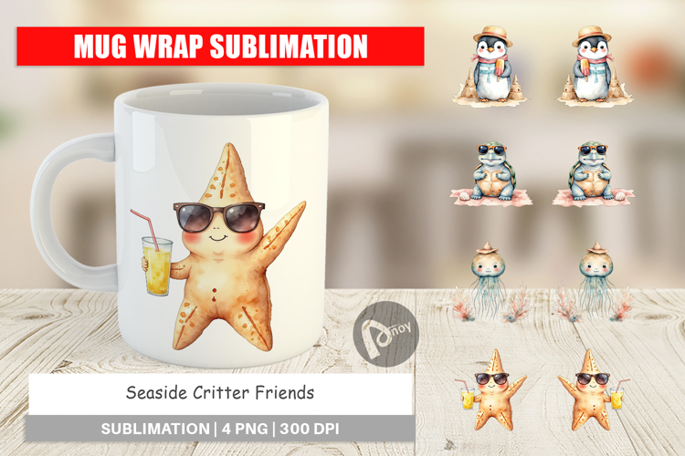 Mug Wrap Seaside Critter Friends