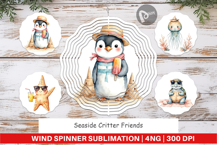 Wind Spinner Seaside Critter Friends