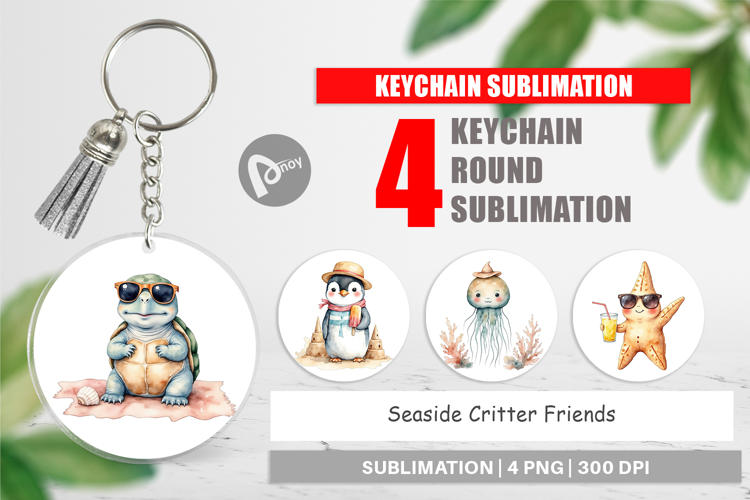 Keychain Seaside Critter Friends