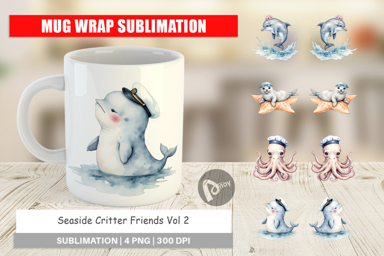 Mug Wrap Seaside Critter Friends