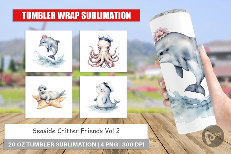 Tumbler Seaside Critter Friends