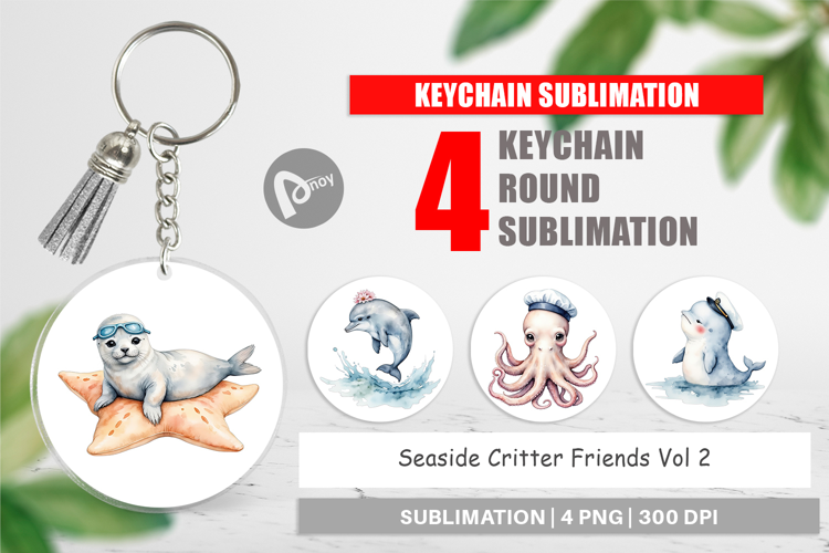 Keychain Seaside Critter Friends