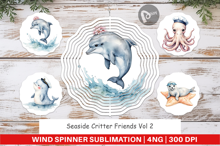 Wind Spinner Seaside Critter Friends