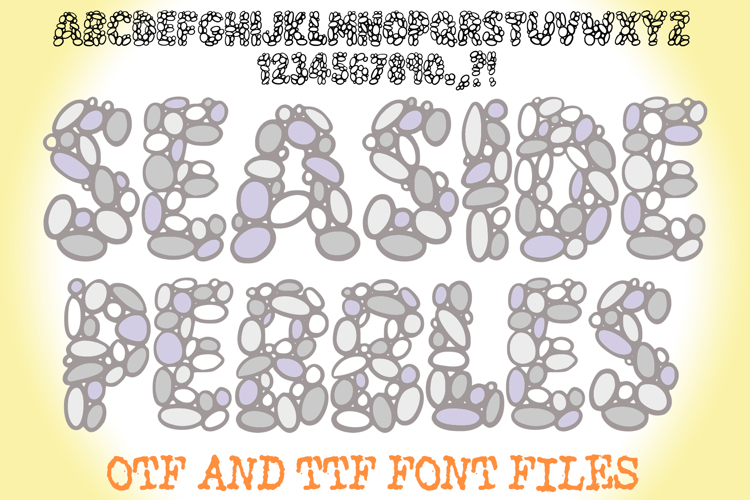 Seaside Pebbles Stone Lettering ABC Font Type Cartoon OTF