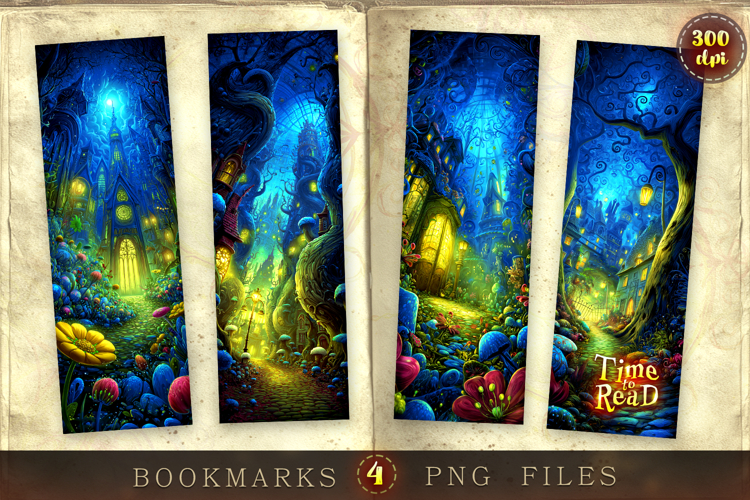 Bookmarks design - Secret Garden Tale.