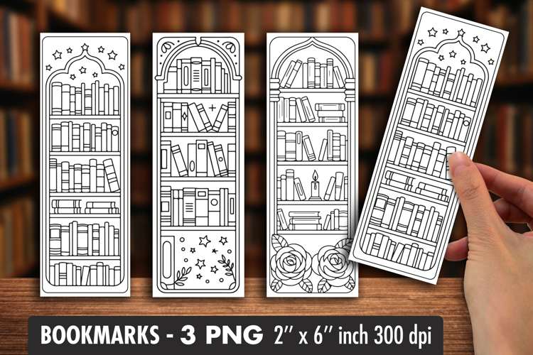 Secret Library Coloring Bookmark PNG