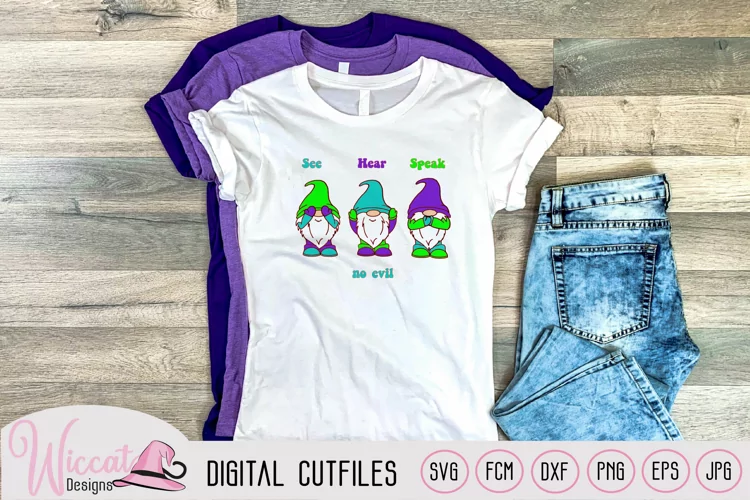 See hear and speak no evil gnomes svg, 3 Gnomes svg, cricut