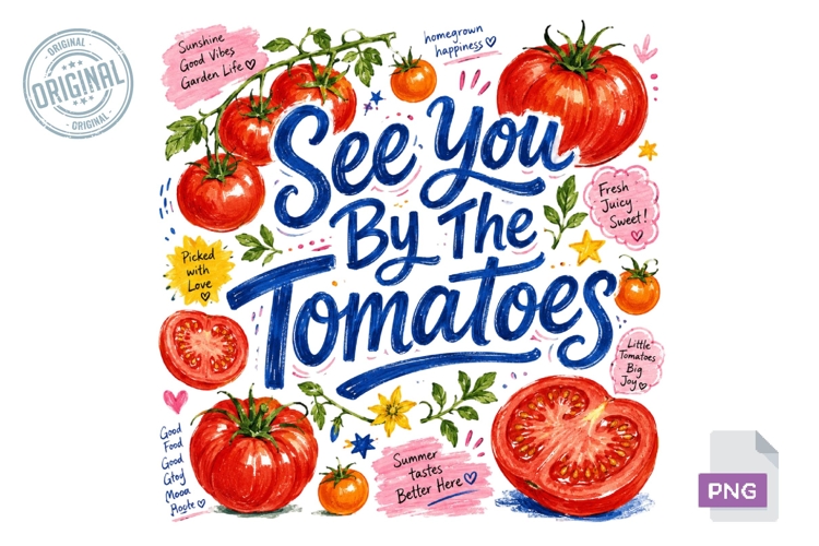 See You By The Tomatoes Summer PNG Sublimation Design
