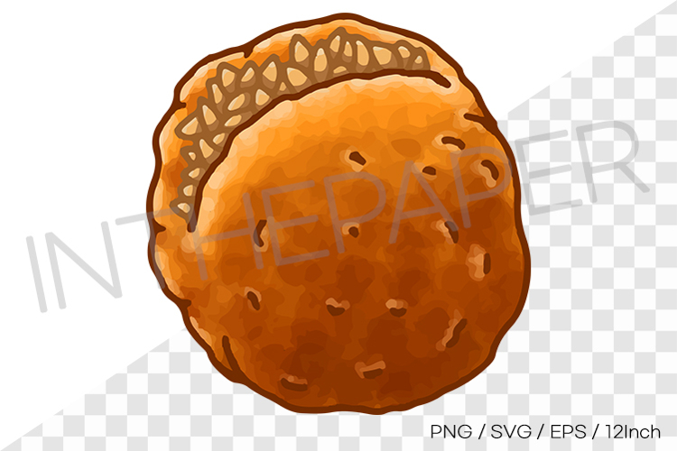 Sweet crunchy seed hotteok PNG SVG clipart korean food snack
