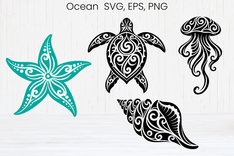 Ocean creature SVG design | Sea animal silhouette SVG