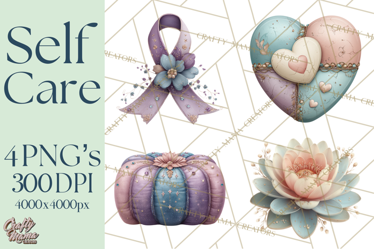 Self Care Clipart PNG, Pastel Wellness Icons