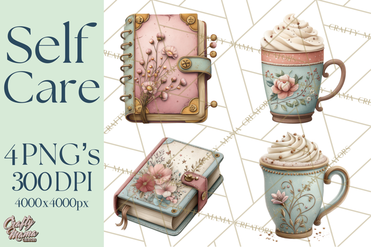 Self Care Clipart PNG, Pastel Wellness Icons