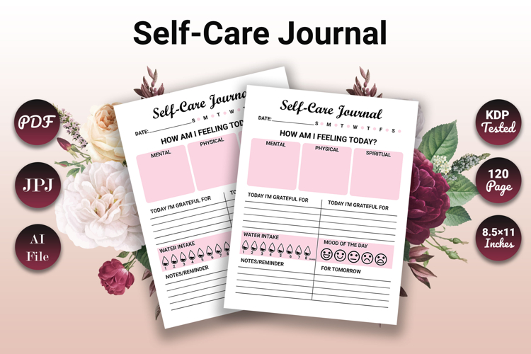Self-Care Journal Printable Mental Health & Reflection