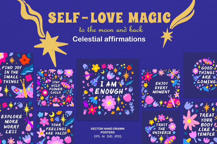 Self-Love Quotes and Doodles: Magical Affirmations