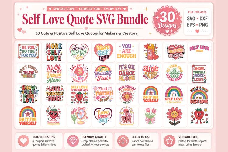 Self Love Quote SVG Bundle
