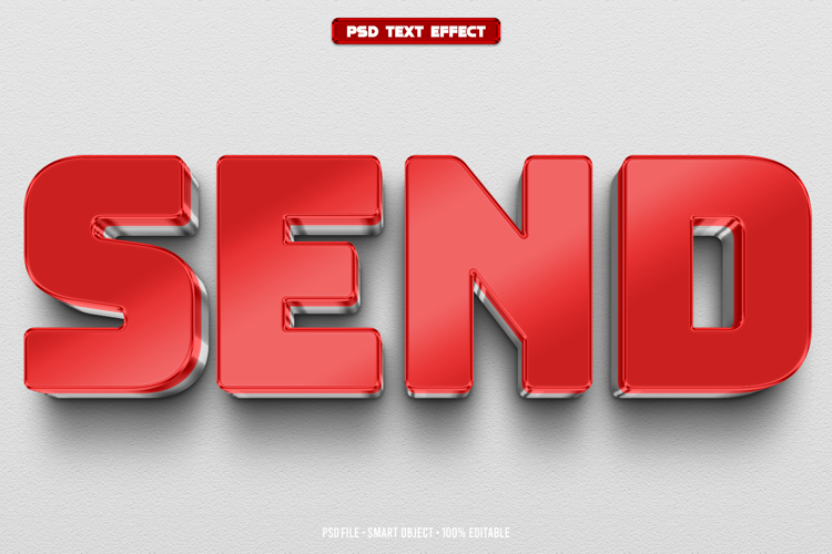 Send 3D editable text effect