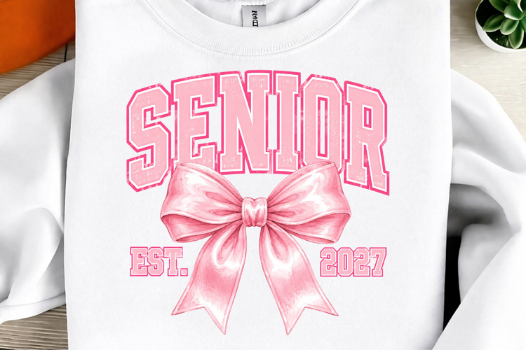 Senior 2027 SVG, Coquette Bow Graduation Png Design