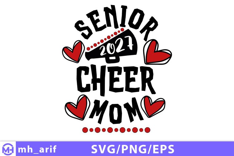 Senior Cheer Mom 2027 SVG Class of 2027 Cheerleader Mom Cut example image 1