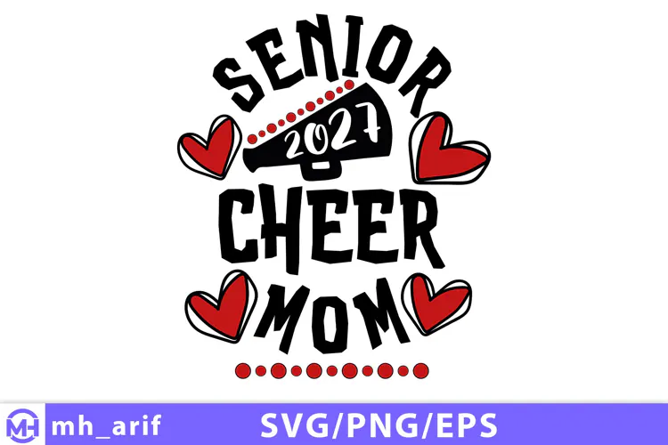 Senior Cheer Mom 2027 SVG Class of 2027 Cheerleader Mom Cut