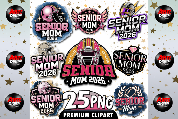 Senior Football Mom 2026 Svg Trendy Png