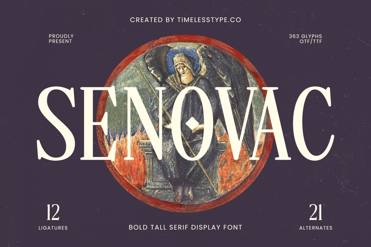 Senovac - Bold Tall Serif Display Font
